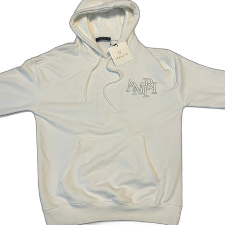 Vit hoodie från Amiri med broderi