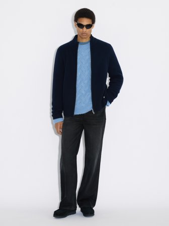 Holzweiler - Zip-Up Wool Cardigan - Navy - Mens - Medium