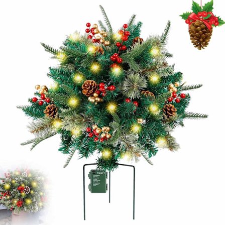 Juletræs havestik, sæsonbestemt dekoration, kunstig dekoration til indkørsel, have, blomsterbed, døråbning, sti, terrasse