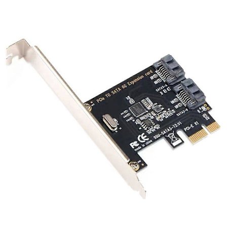 PCIE til SATA-kort PCI-E Adapter PCI til SATA3.0 Konverter 2-Port SATA III 6G Utvidelseskontroller Ca