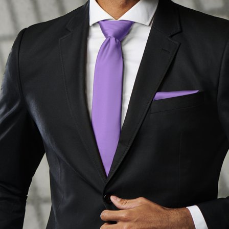 Light Purple 8cm Basic Tie for Men - Solid color neckties