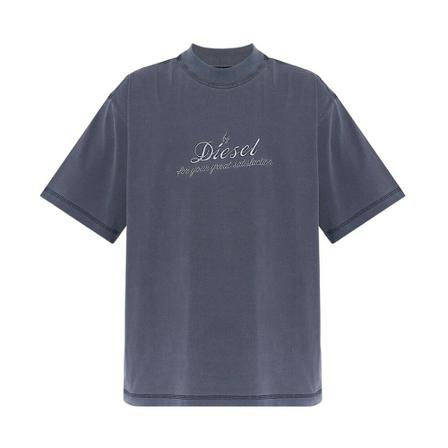 Diesel ‘T-Ula’ T-shirt with logo , Grijs , Heren , Maat: 2XL