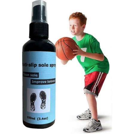 Basketball sko anti-slip spray 100ml. Anti-slip sål spray forbedrer sålgreb, forlænger skoens levetid og fungerer som en anti-slip forstærker.