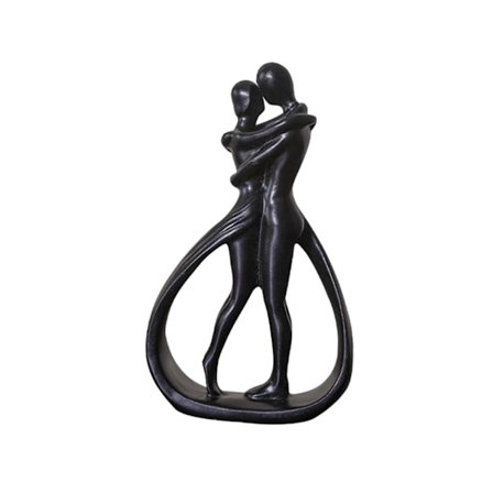 Knusende par hjem statue harpiks par figur abstrakt ornament abstrakt par statue for peis hjem Valentinsdag, svart