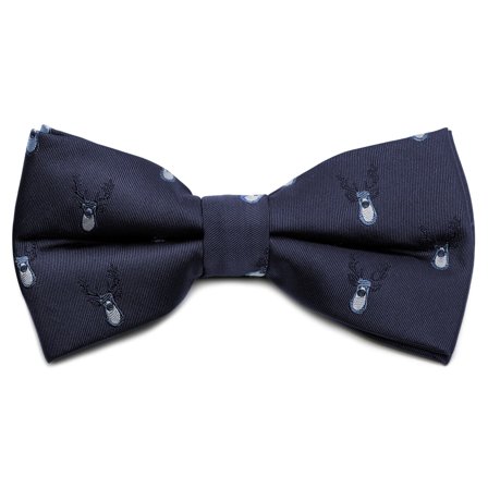 Navy Christmas Reindeer Pre-Tied Bow Tie for Men - Pre-tied bow ties