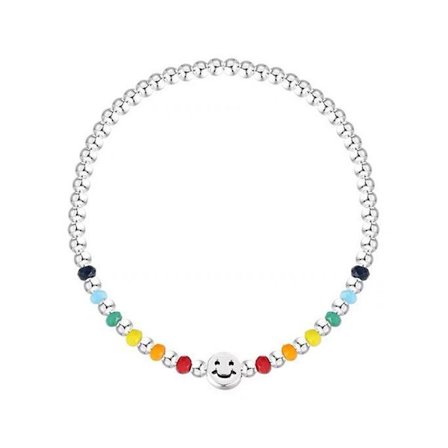 Armbånd til kvinder Armbånd dekoreret med perler Smiley Face Regnbuefarve til kvinder