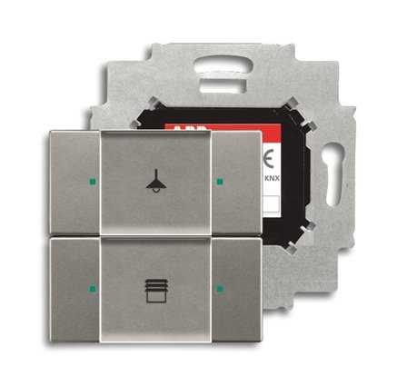 ABB 6116-0-0202 Tryckknapp Grå, Strömbrytare & vägguttag