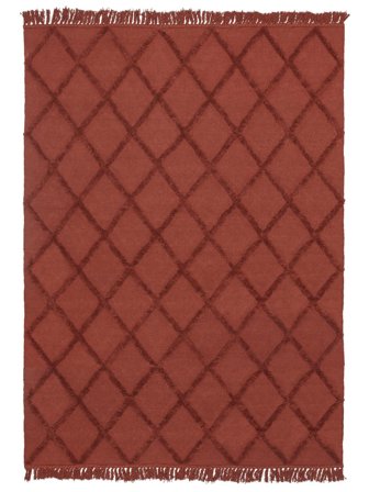 Adela Lavable 200X300 Rouge Rouille Tapis Coton