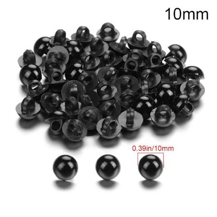 Mordely 50st Black Safety Eyes Dolls Tillbehör 10MM