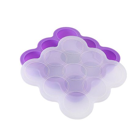 Förvaringsbehållare för baby 9 koppar silikon Baby Frys Silikon för matkvalitet Perfekt matbehållare noble lila