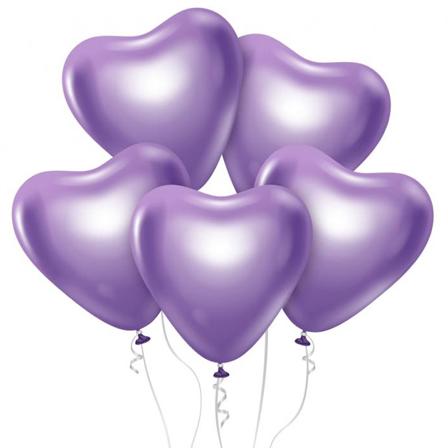 Ballongset Hjärtan Lila 6-pack - Partyninja.se