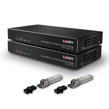 Lindy Fibre Optic HDMI 2.0 18G & IR Extender - video/lyd-forlenger - HDMI