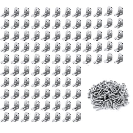 Rustfrit Stål Beslag - Pakke med 100 20*20mm Beslag til Fastgørelse og Reparation af Møbler