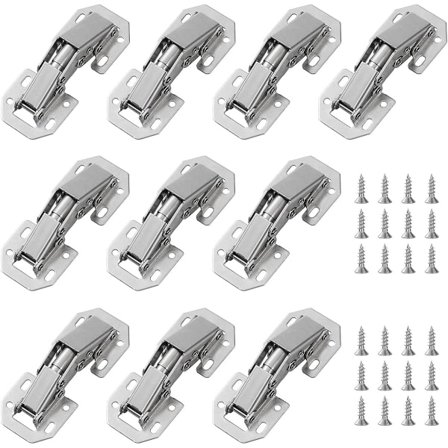 10 stk. - hængsler - 3" - skjulte rustfri stålhængsler - 90 grader - skabshængsler