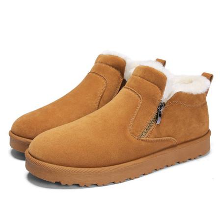 Herr Fuzzy Helfodrade Snöstövlar Sida Dragkedja Flats Ankel Boot