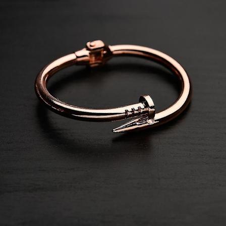 Star GD Nagel Armband - Ny Uppgraderad Fjäderdesign, Färgfast, Perfekt för Män, Kvinnor, Studenter och Par Rose Gold