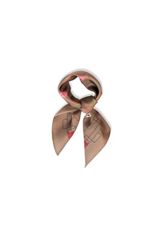 Hést Eliza Silk Scarf Small Herre - Dark Earth - Size: 54 x 54 cm