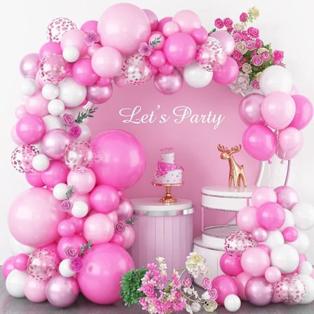 Rosa ballongbågsset - 5 12 18 tums ballonger i olika storlekar DIY-dekoration perfekt för födelsedag, bröllop och evenemang