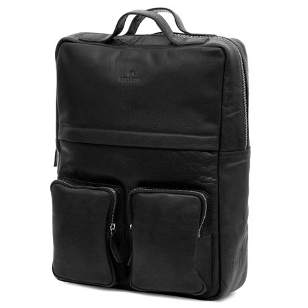 Montreal Retro Black Leather Backpack for Men - Leather bags