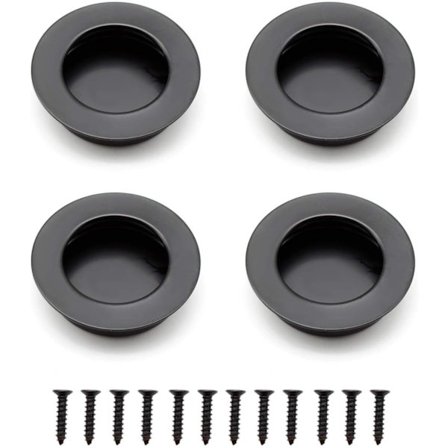4 stk. Runde Forsænkede Håndtag, 40 mm Rustfrit Stål, Sorte Møbelhåndtag Kan Bruges til Skuffer, Skabe, Specialfremstillede Møbler
