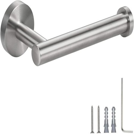 Toalettpappershållare i borstat stål, väggmonterad toalettpappershållare för badrum, 304 rostfritt stål, toalettpappershållare (borstat stål)