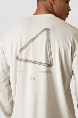 ICANIWILL - Grit Stonewashed Long Sleeve T-shirt Print Light Beige - Langermet - Herre - ICIW