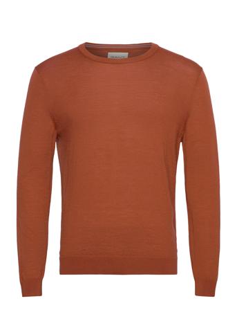 Extrafine Merino Wool C-Neck Tops Knitwear Round Necks Orange GANT