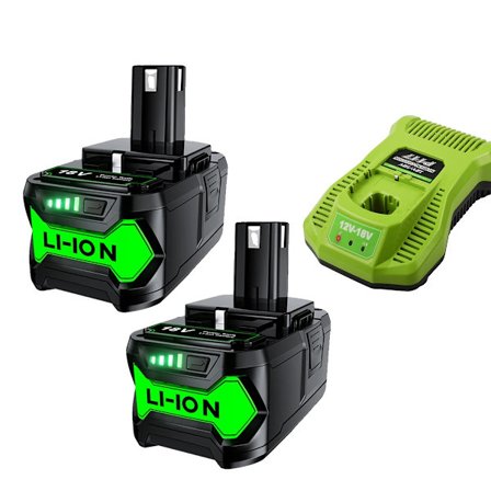 Ersättningsbatteri av litium, 6000mAh/9000mAh kapacitet, kompatibelt med Ryobi ONE+Plus elverktyg., 2x60 set