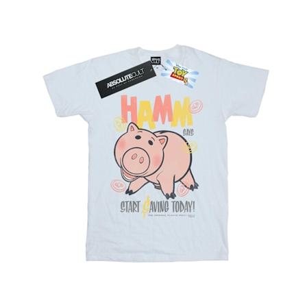 Disney Dam/Damer Toy Story 4 Hamm The Piggy Bank Bomull Pojkvän T-shirt White 3XL