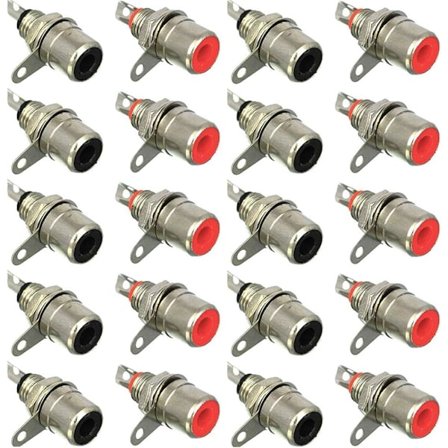 20 st RCA Hona Panelmonteringsjack, RCA Terminal Ljudkontakt, RCA Lödkontakt, RCA Plugg Jack Kontakter