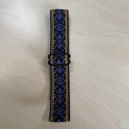 Klockarmband för Apple Watch iWatch 25mm bredd Nr 14 blå rottingmönster