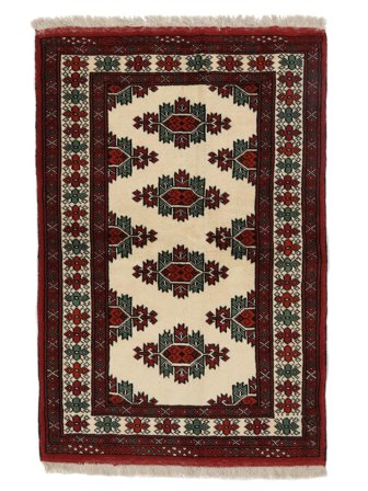 Oriental Turkaman Rug 84X122 Black/Orange Wool, Persia