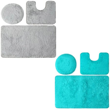 6ST Badrumsmatta Set Badmattor Piedestal Matta