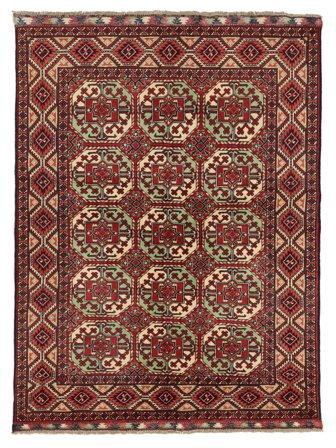 Tapis Kunduz 148X194 Noir/Rouge Foncé (Laine, Afghanistan)