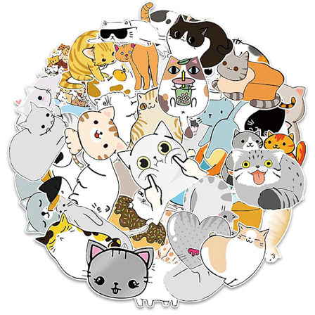 Klistermärken Katter 50 Klistermärken Barnklistermärken - Vinyl Vattentäta Djur Scrapbooking Natur Dekorativa Klistermärken, Bullet Journal 