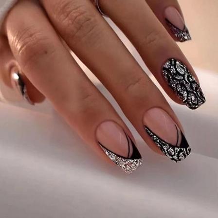 24 stk Fake Nails Short French Ballerina W378