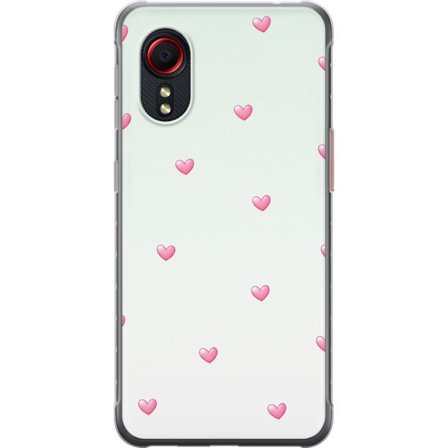 Kompatibelt Mobildeksel til Samsung Samsung Galaxy Xcover 5 Minimalistiskt mønster med rosa hjerter på lys bakgrunn, søtt og enkelt design for mobi