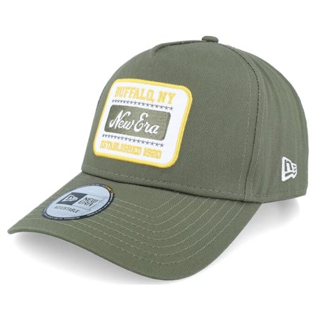 New Era - Vert adjustable Casquette - Washed Patch Olive A-Frame Adjustable @ Hatstore