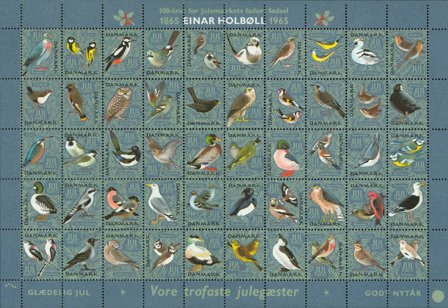 Danmark - Julemærkeark 1965 - Foldet