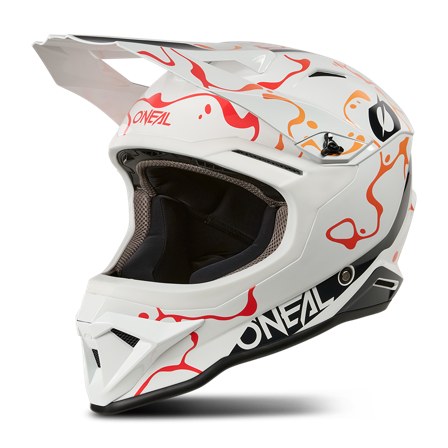 Kask MX O'Neal 1Srs Splash Złamany Biały/Pomarańczowy M