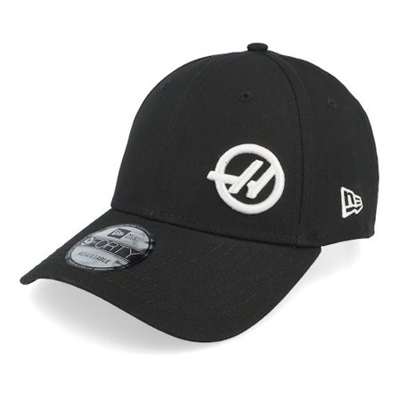 New Era - Motor Schwarz Adjustable Cap - Haas F1 25 9FORTY Flawless Black/White Adjustable @ Hatstore