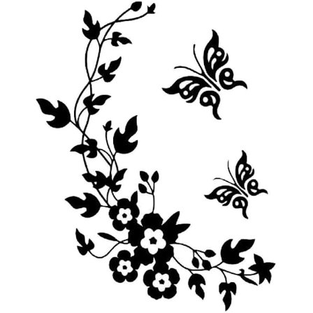 Tapet Sort Sommerfugl Blomst Vægstickers Dekal Hjem Dekoration Aftagelig Mural DIY Dekoration