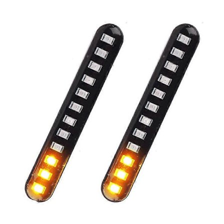 Bil Motorcykel Flytande Vatten Bakljus Bromsljus 12 Led Blinkers Strip 3528Smd Registreringsskylt Lampa