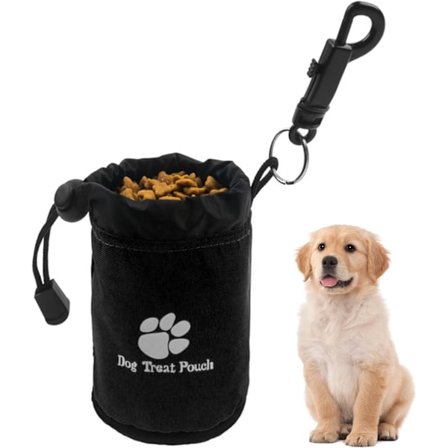 Svarte Godbitposer til Hund - Godbitpose for Hundetrening, Matdispenser, Hundepose for Gåturer | Tilbehør til Hundeturer, Hundeleker
