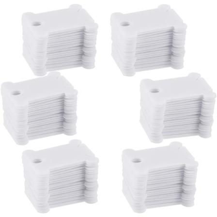 120 stk. plasttrådspoler for korssting, broderitråd, organisator, trådspoler, kort for håndverk, DIY-broderi, syoppbevaring, hvit