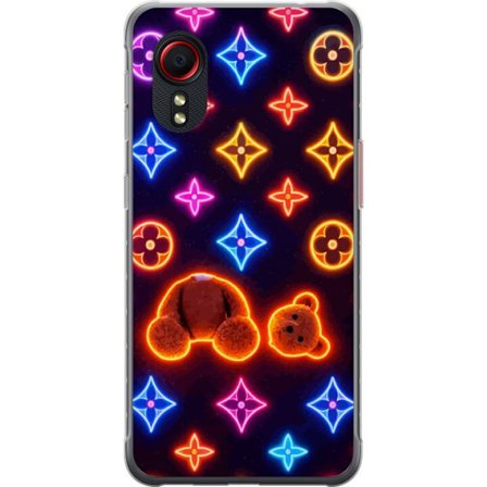 Kompatibel Mobilcover til Samsung Samsung Galaxy Xcover 5 Neonfarvet luksusmønster med glødende teddybjørn i pop art-æstetik