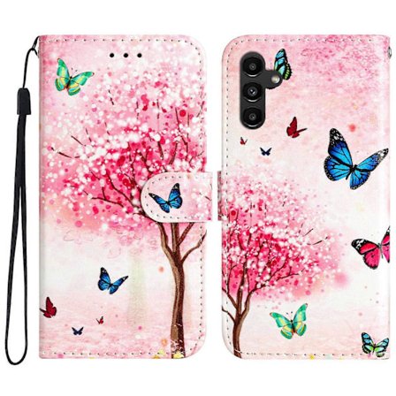 Til Samsung Galaxy A56 5G Wallet Telefon Cover Trykt Mønster Design Læder Telefon Beskyttelses Cover (Multi-Farve, Sakura Træ)