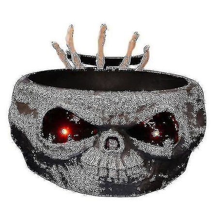 Halloween godteri-skål med hoppende skjeletthånd, skummel dekorasjon