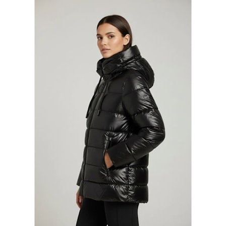 Dameglinsjakke i glat med beskyttende hætte og snørre