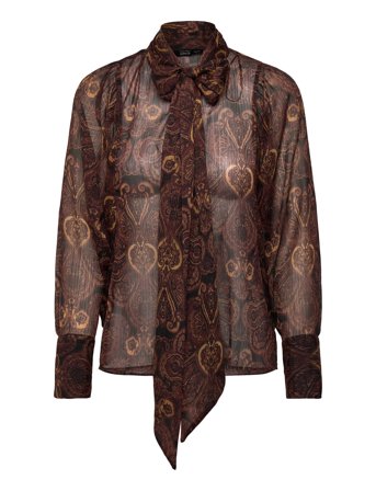 Mango | Paisley-Print Blouse With Foulard | S